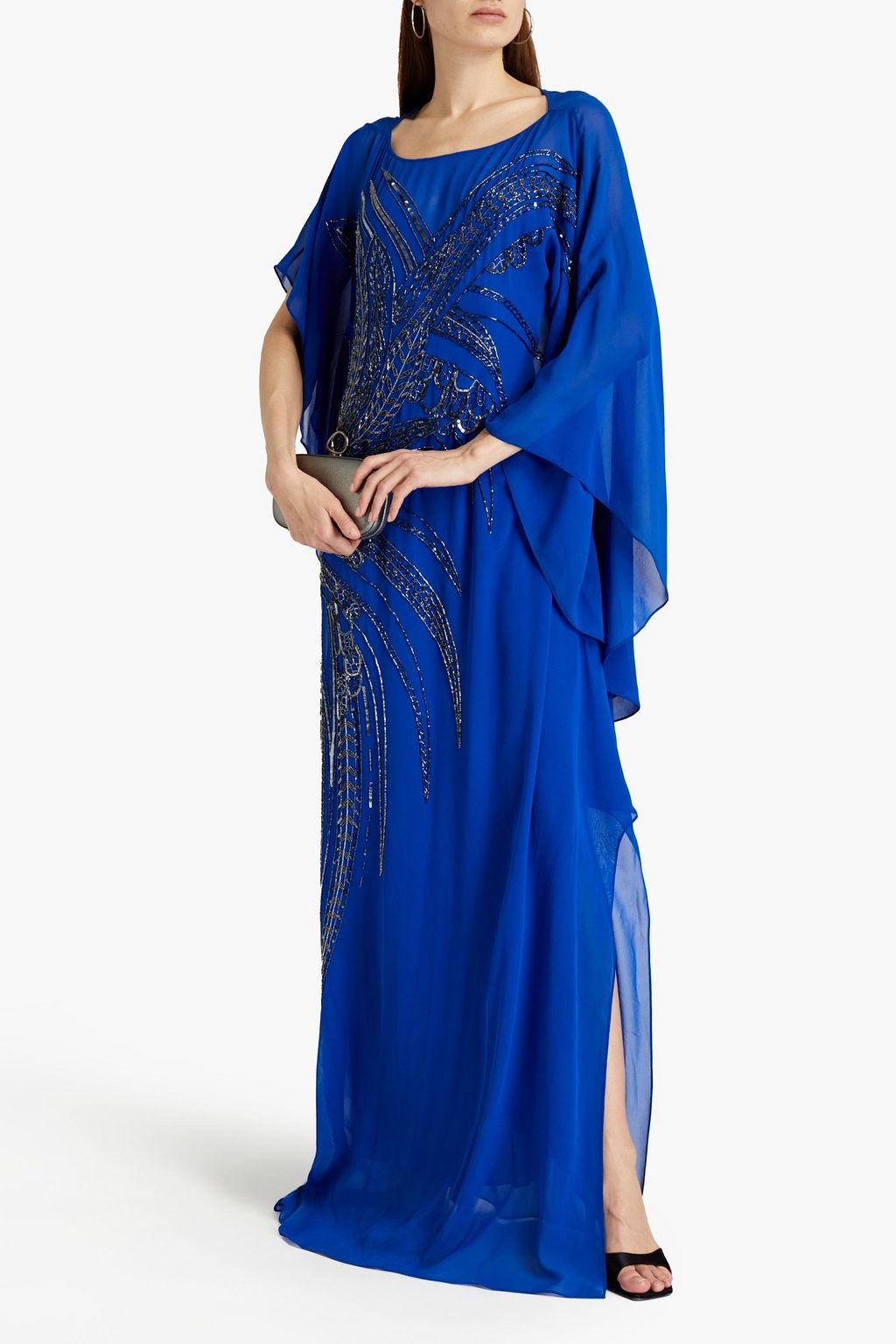ROBERTO CAVALLI Embellished silk-chiffon kaftan