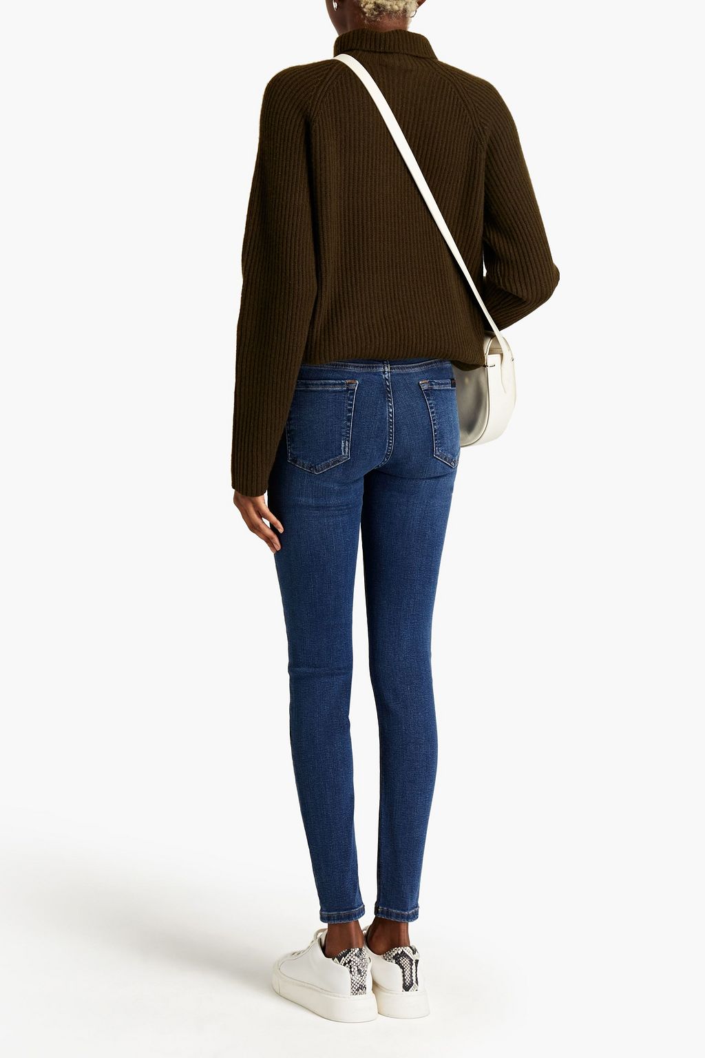 7 FOR ALL MANKIND Distressed high-rise skinny jeans