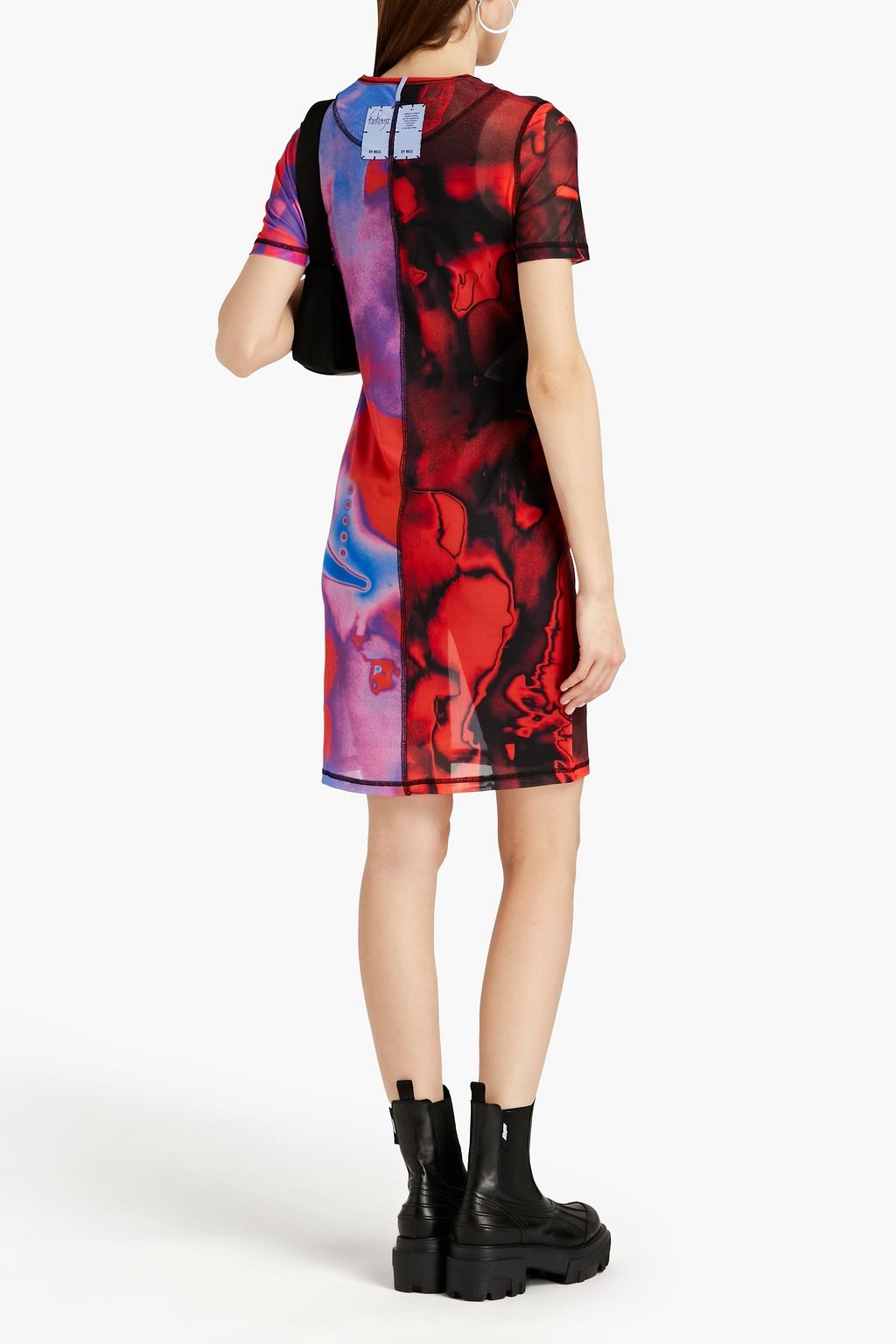 MCQ ALEXANDER MCQUEEN Appliquéd printed mesh mini dress