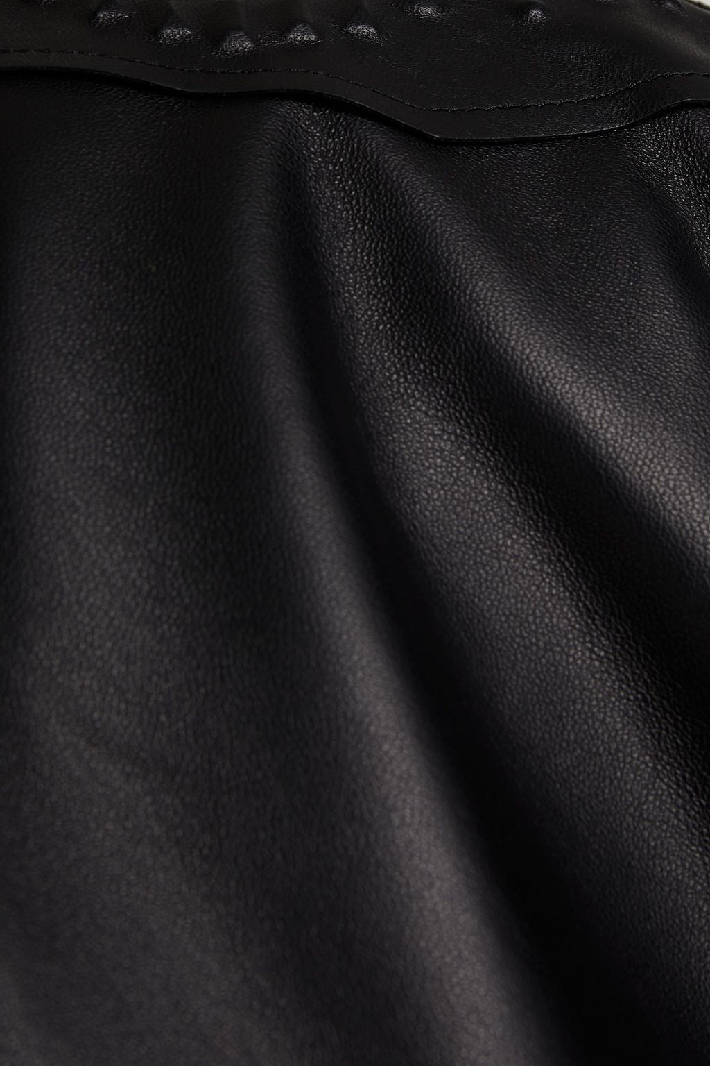ROBERTO CAVALLI Fringed embossed leather shirt