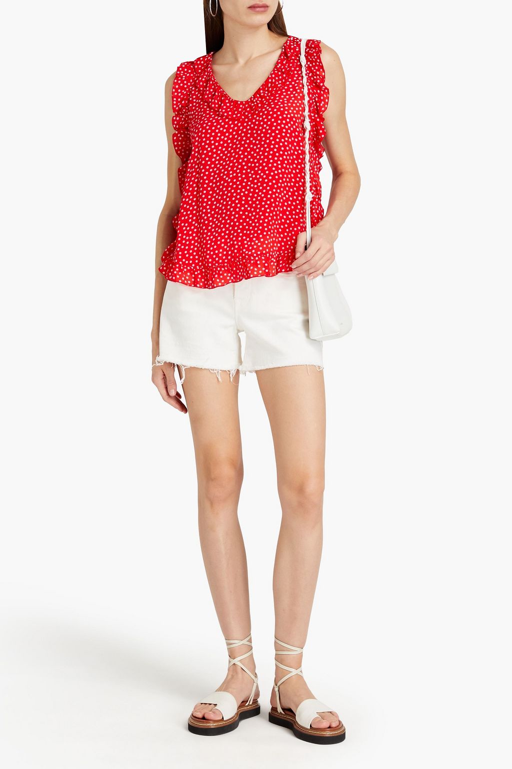 SEE BY CHLOÉ Ruffled polka-dot crepe de chine top