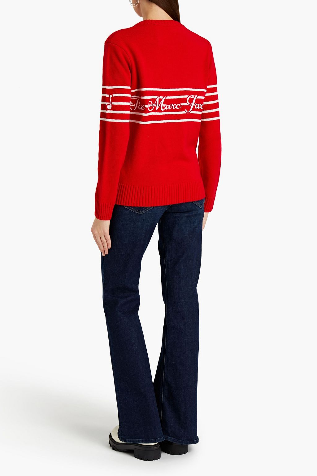 MARC JACOBS Embroidered intarsia-knit sweater