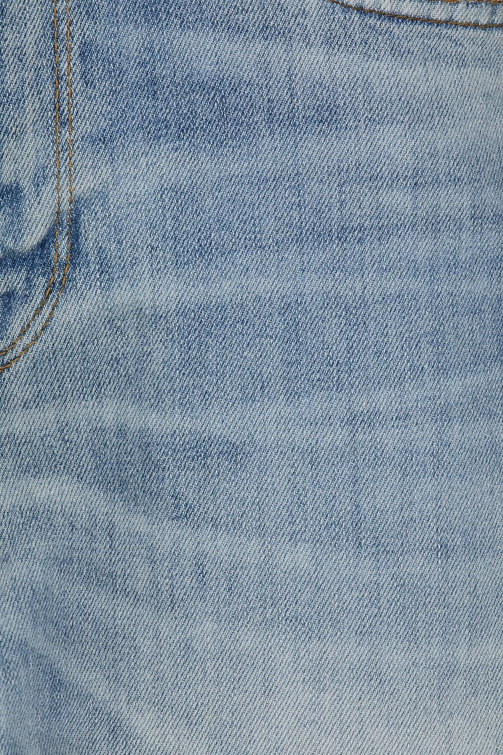 7 FOR ALL MANKIND Cropped distressed high-rise wide-leg jeans