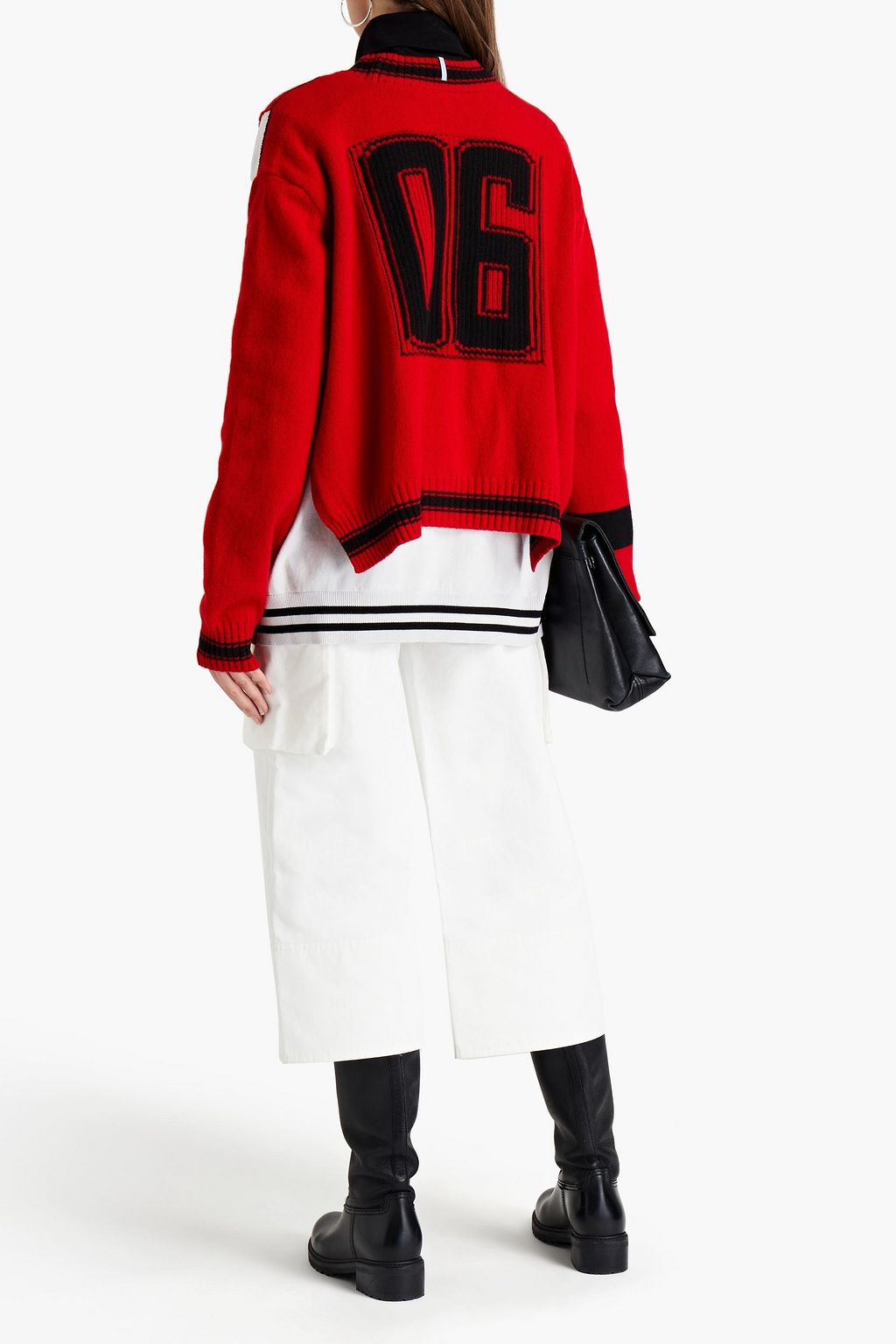 MCQ ALEXANDER MCQUEEN Oversized paneled intarsia cotton cardigan
