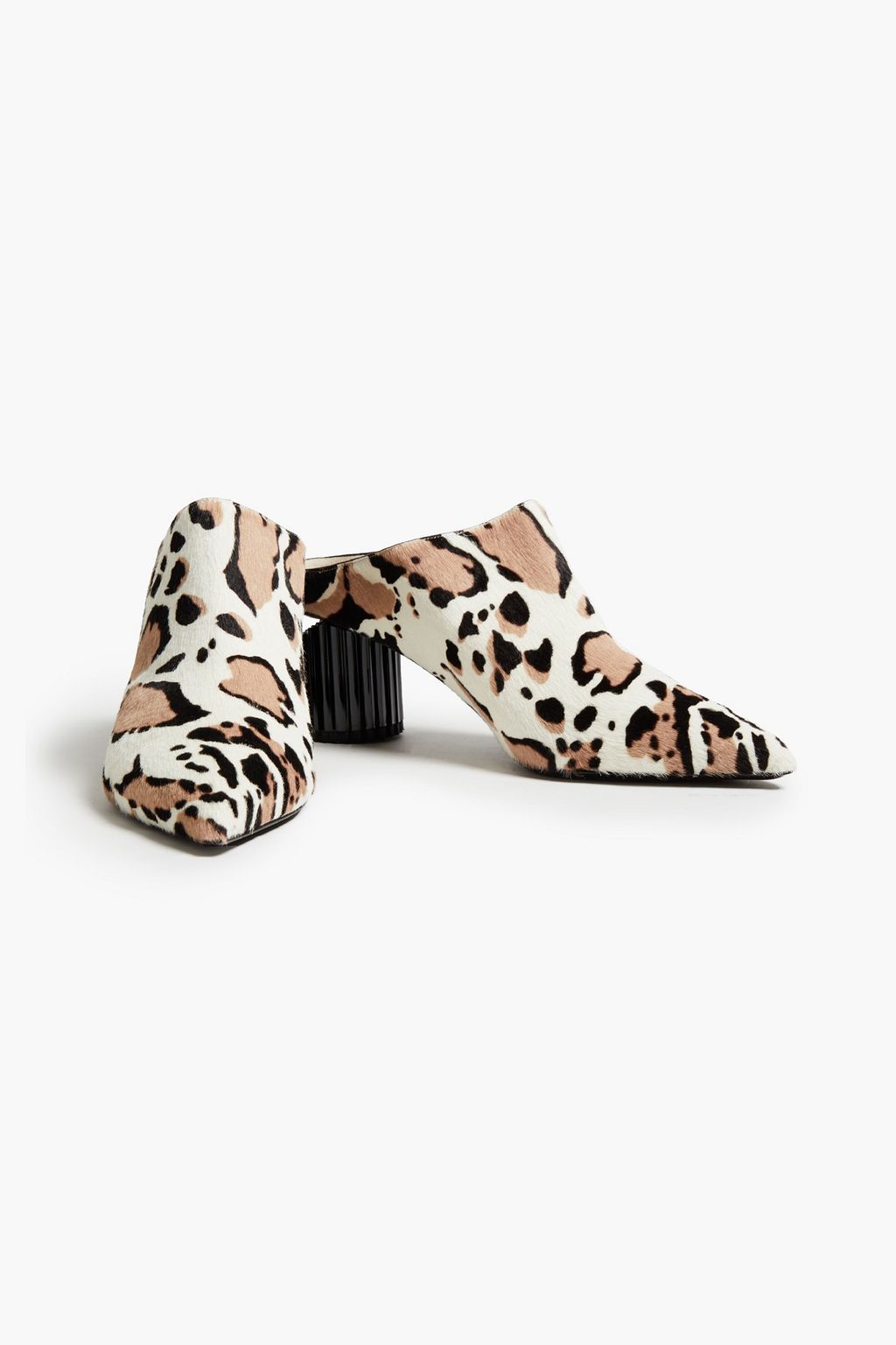 ROBERTO CAVALLI Printed calf hair mules