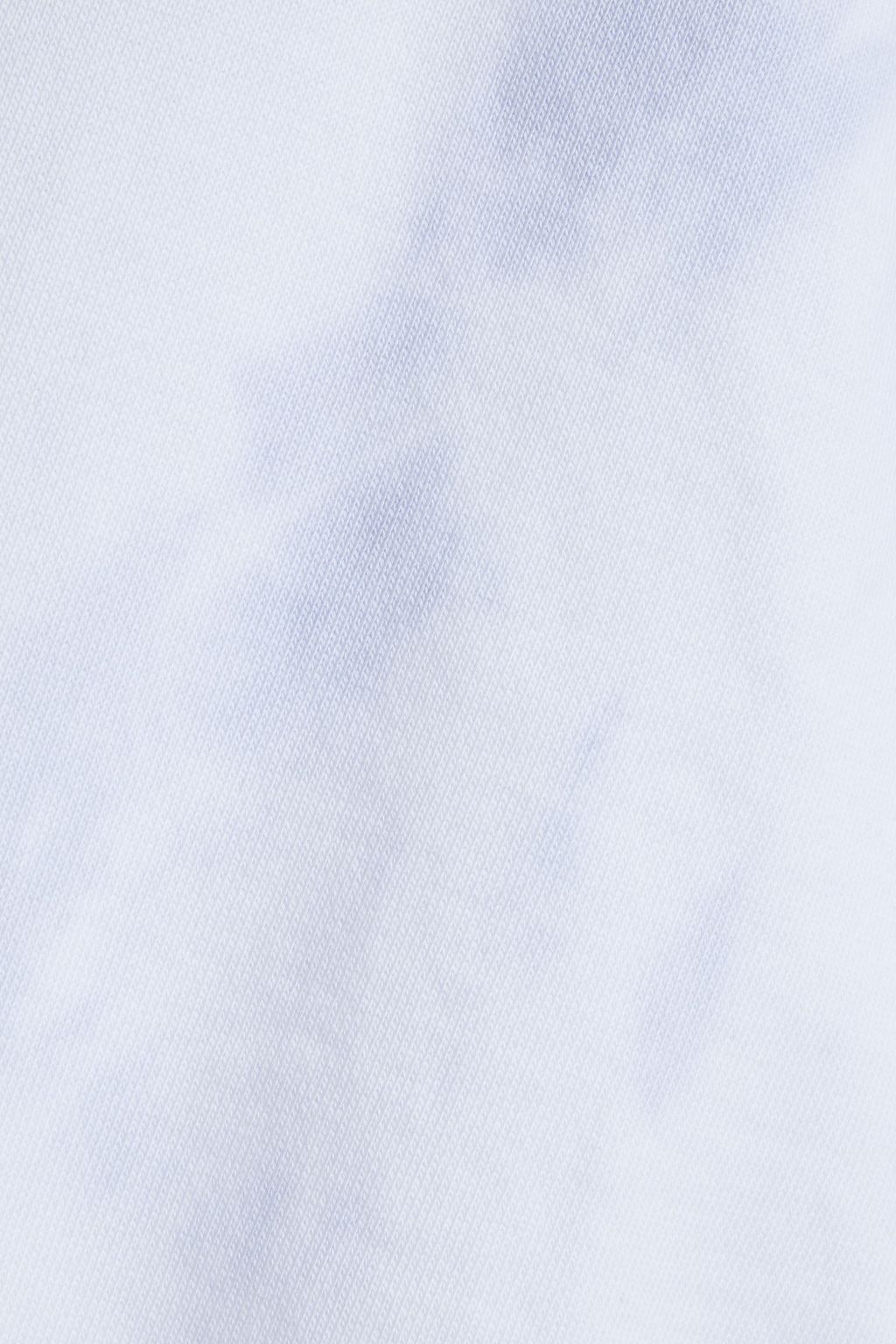 DKNY Cropped tie-dyed French cotton-terry hoodie