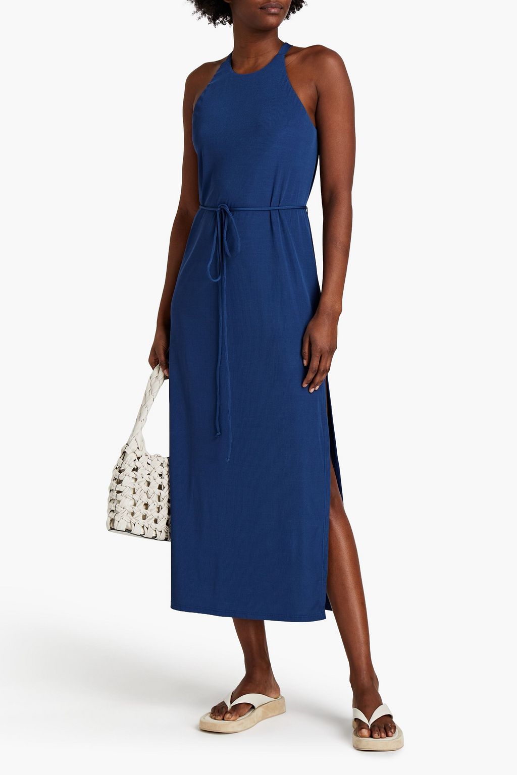 JETS AUSTRALIA BY JESSIKA ALLEN Belted ribbed jersey midi dress