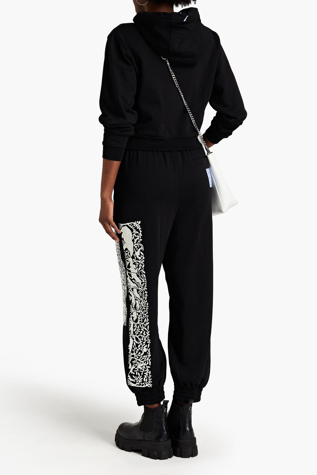 MCQ ALEXANDER MCQUEEN Appliquéd embroidered French cotton-terry hoodie