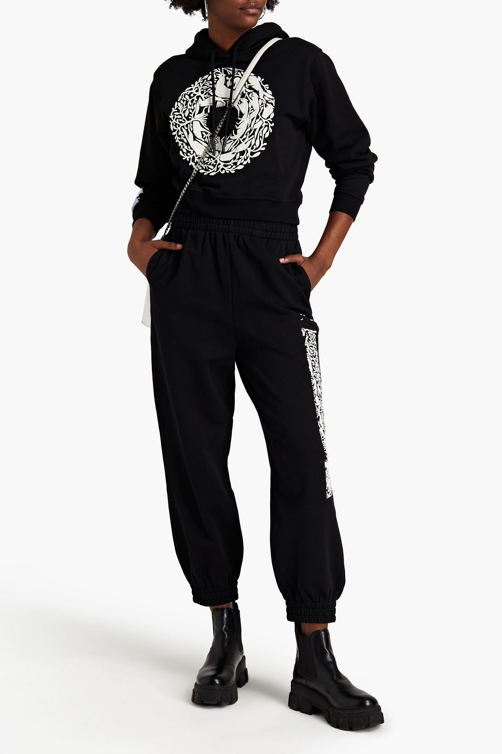 MCQ ALEXANDER MCQUEEN Appliquéd embroidered French cotton-terry hoodie