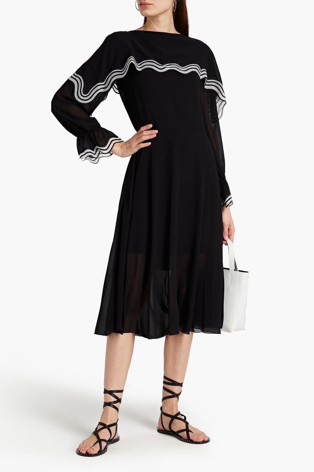 SEE BY CHLOÉ Striped georgette midi dress