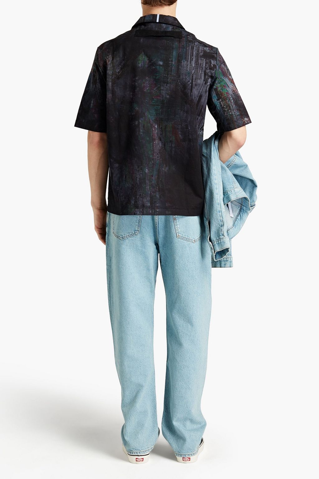 MCQ ALEXANDER MCQUEEN Embroidered printed stretch-cotton twill shirt