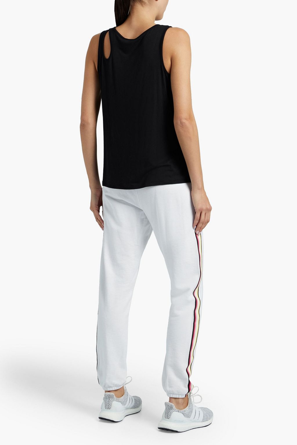 DKNY Striped cotton-blend terry track pants