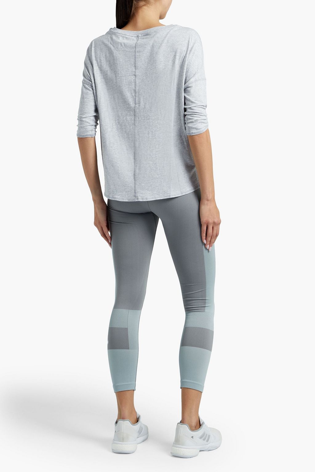 DKNY Appliquéd cotton-blend jersey top