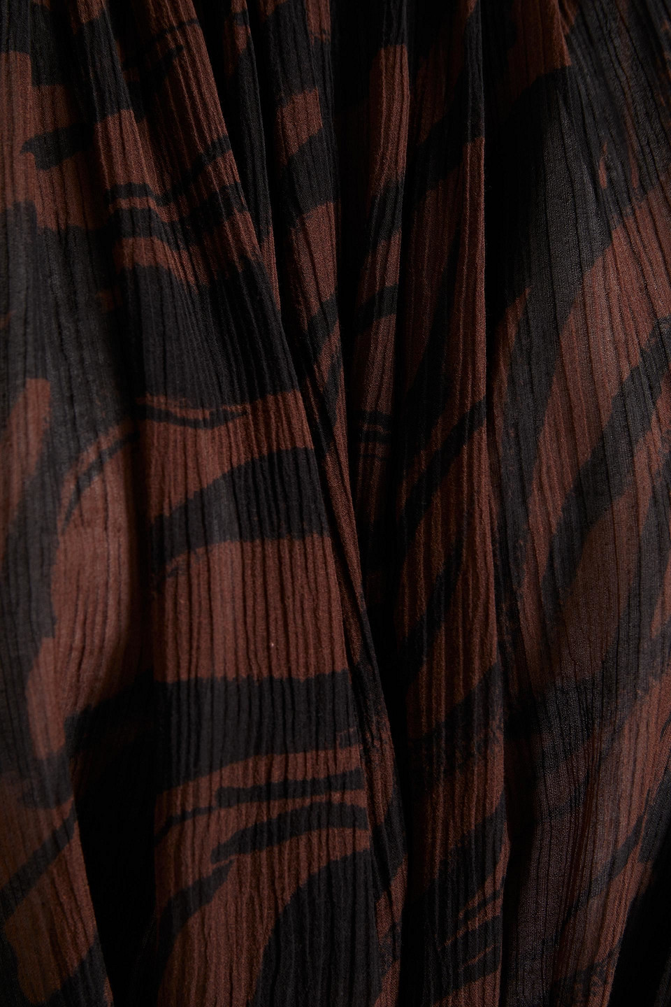 JETS BY JESSIKA ALLEN GATHERED TIGER-PRINT COTTON AND SILK-BLEND CREPON MIDI DRESS