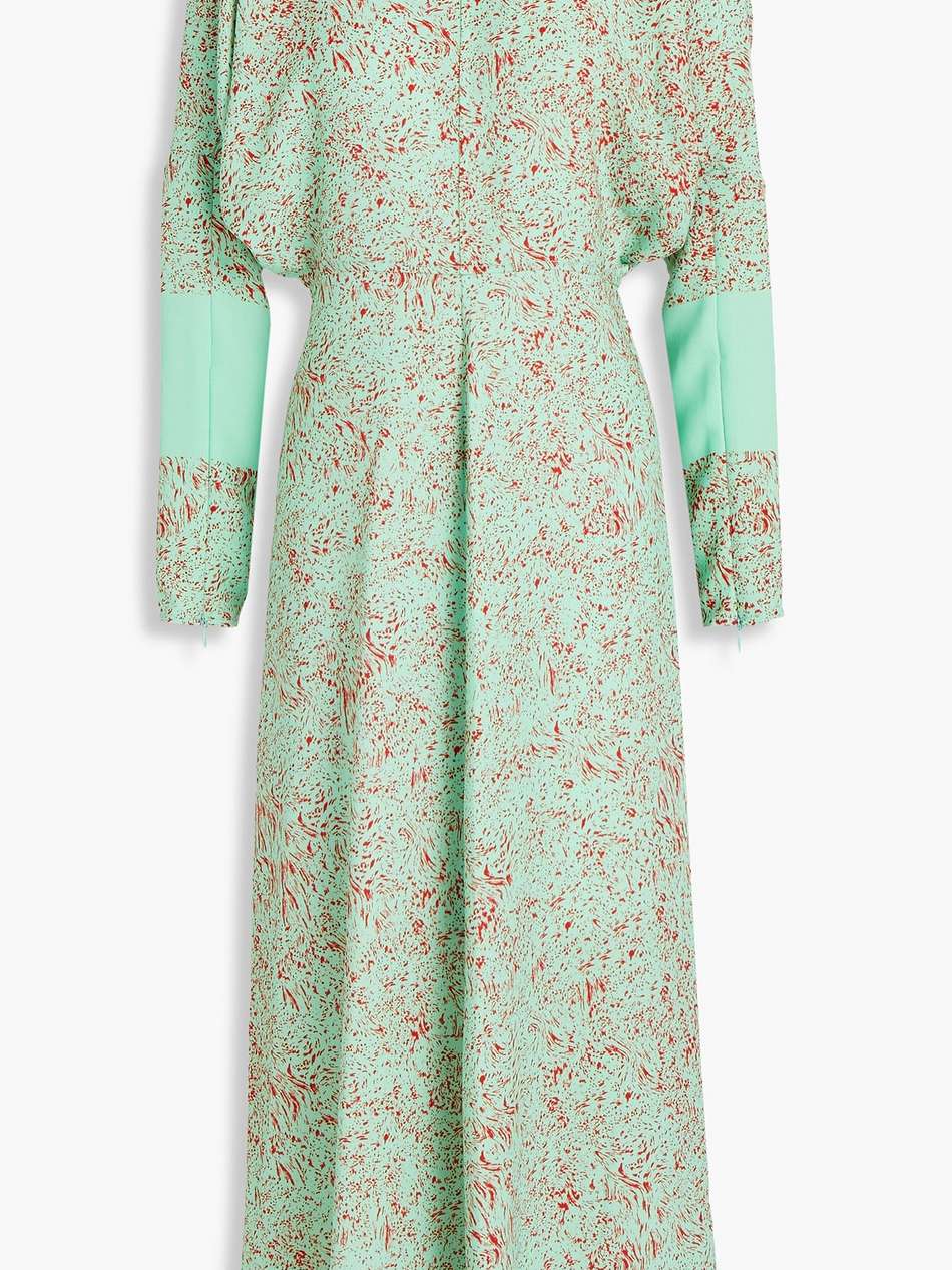 printed crepe midi dress