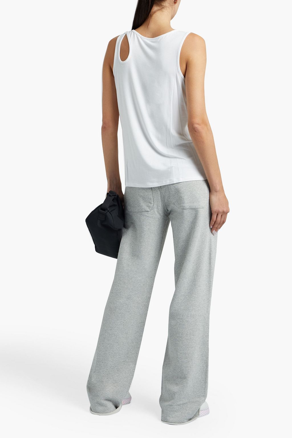 DKNY Cutout stretch-jersey tank