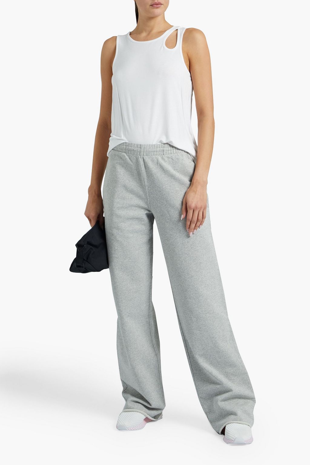 DKNY Cutout stretch-jersey tank