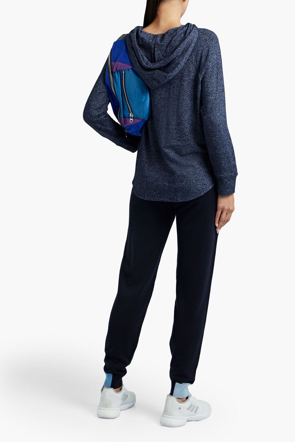 DKNY Mélange stretch-jersey hoodie