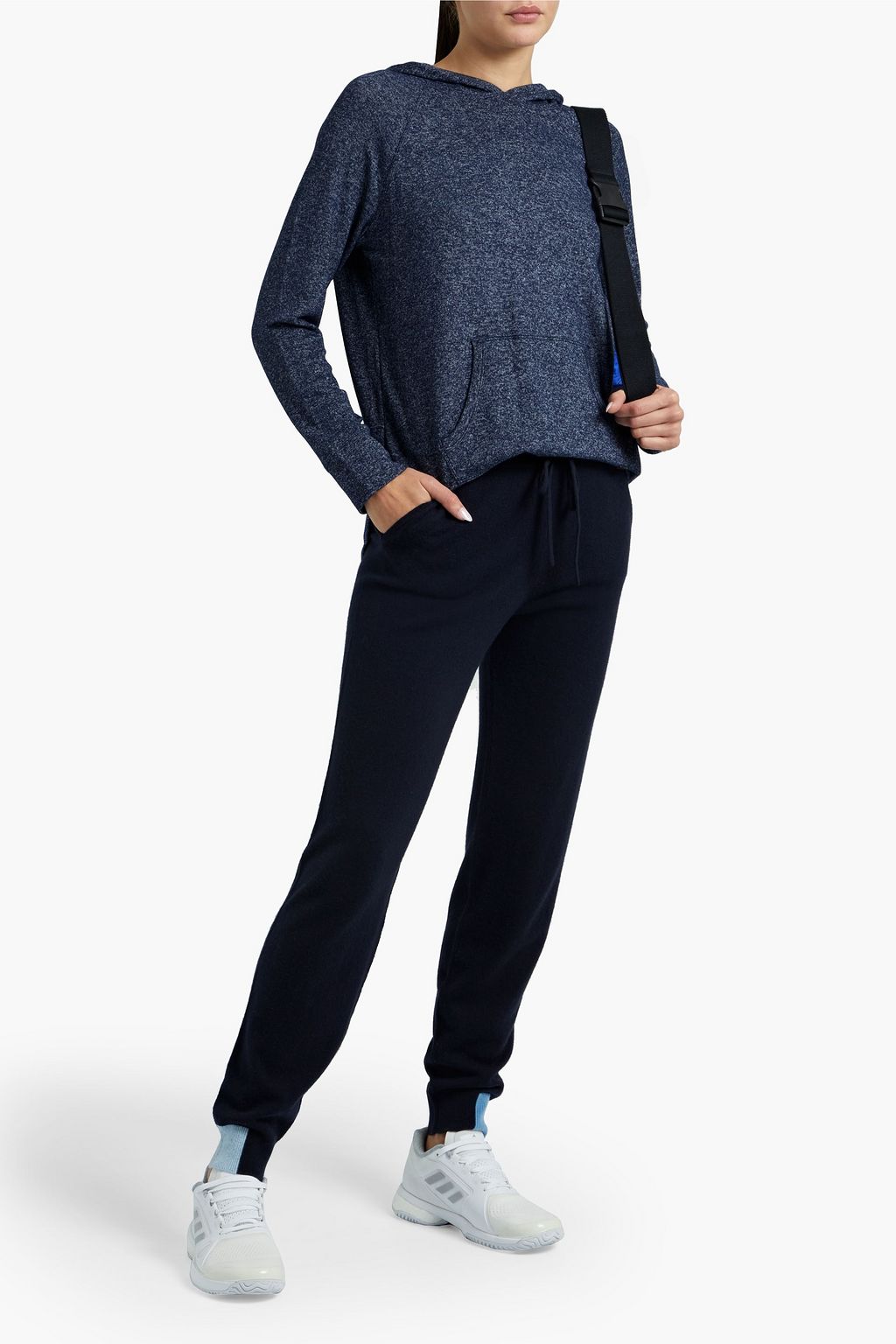DKNY Mélange stretch-jersey hoodie