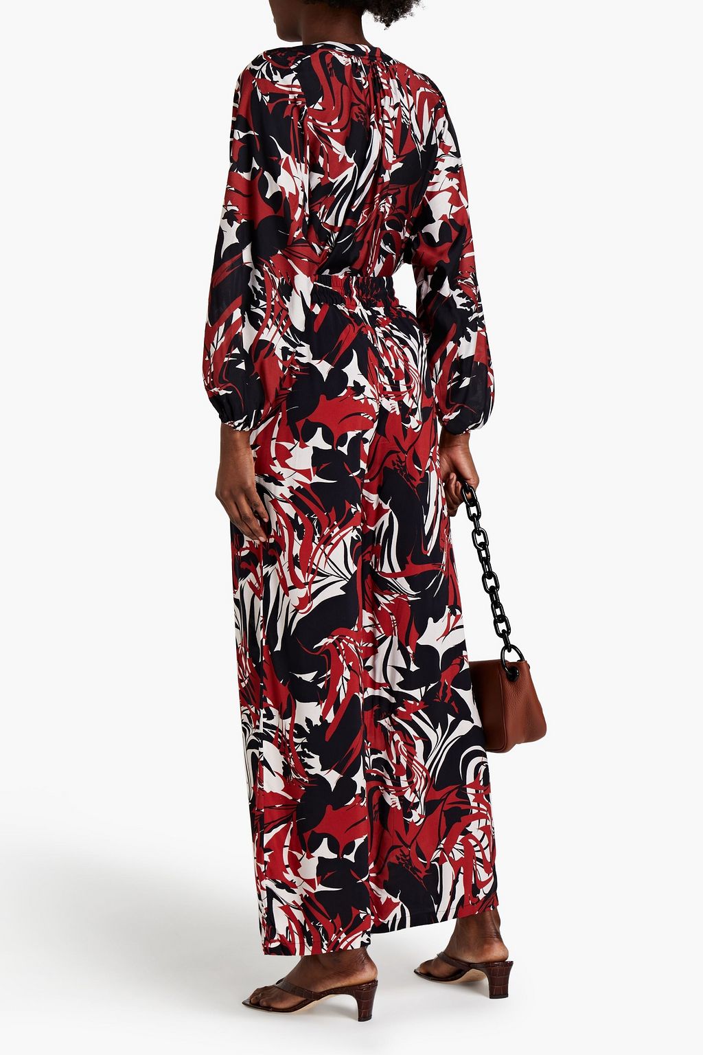 JETS AUSTRALIA BY JESSIKA ALLEN Gathered printed woven shirt