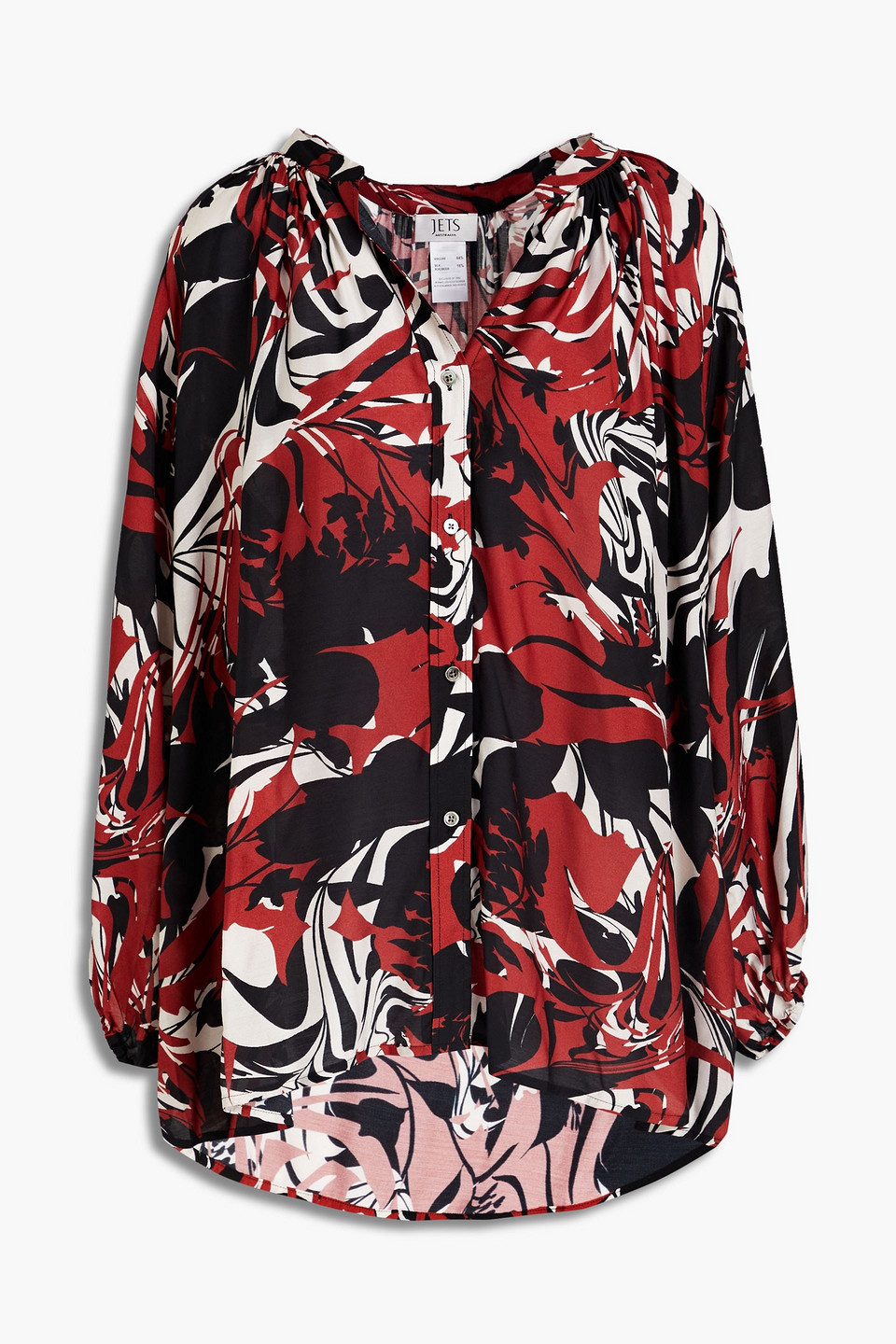 Jets Australia by Jessika Allen Gathered printed woven shirt