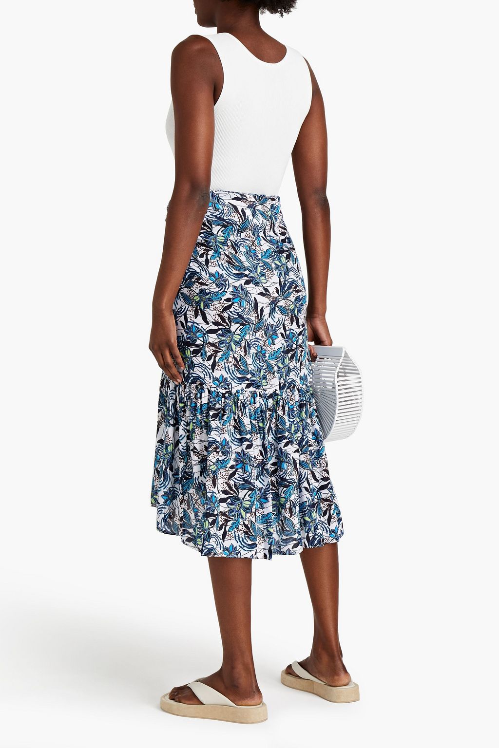 JETS AUSTRALIA BY JESSIKA ALLEN Ruffled floral-print woven pareo