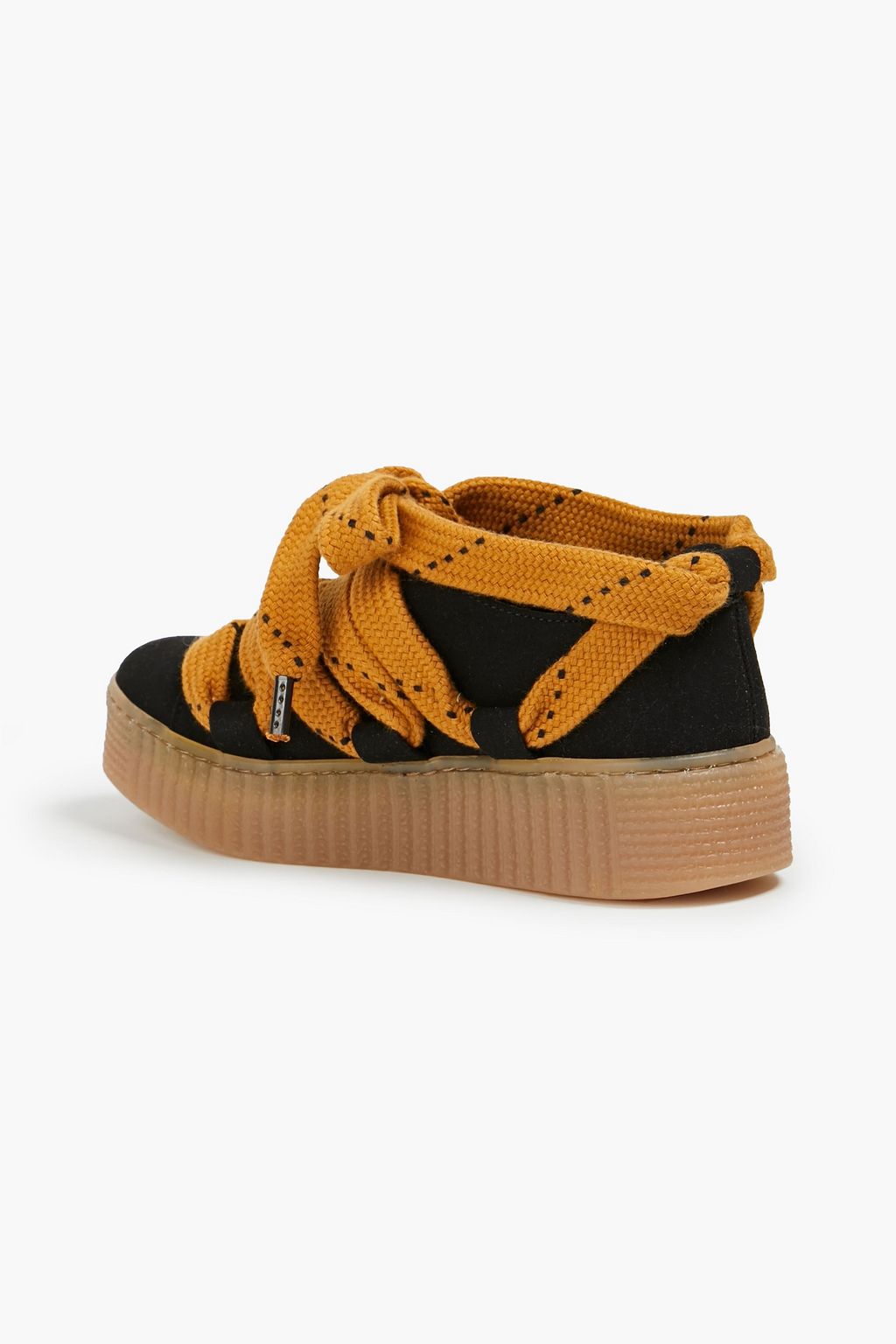 RODEBJER Faux suede and canvas sneakers