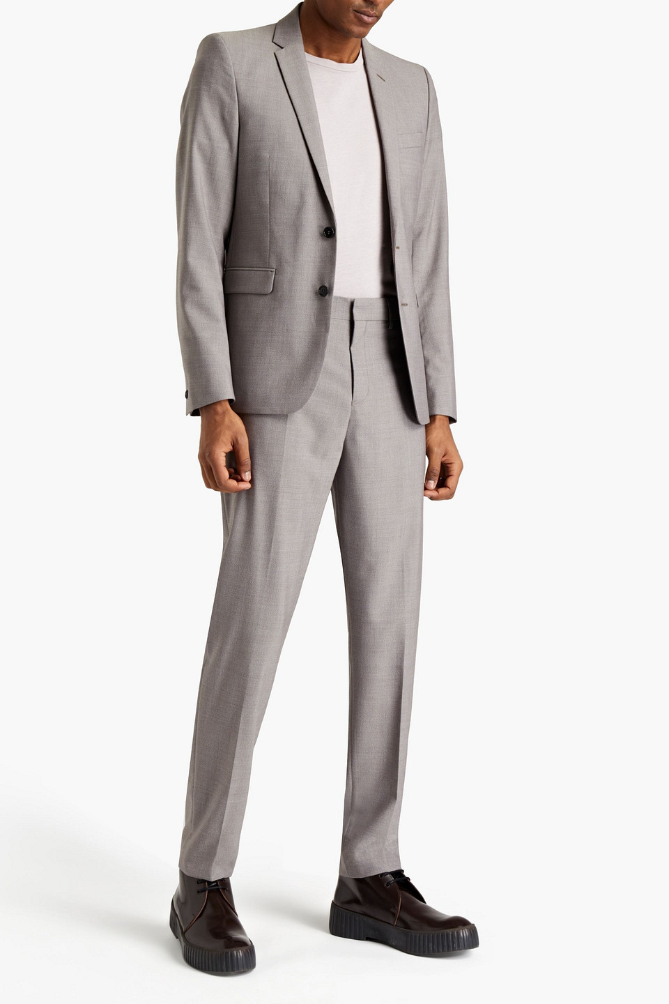 Acne Studios Man Jared Tapered Wool Suit Trousers In Grey