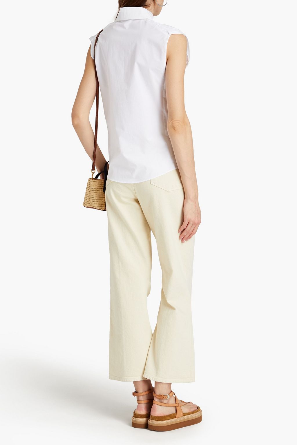 SEE BY CHLOÉ Gathered cotton-poplin top