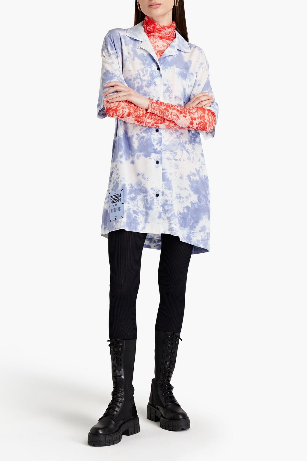 MCQ ALEXANDER MCQUEEN Tie-dyed silk-crepe shirt