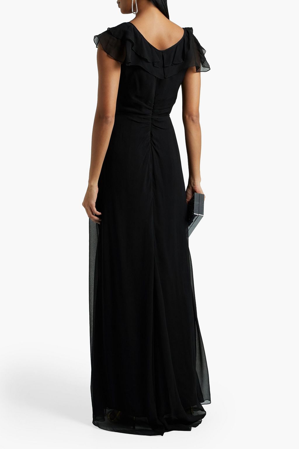 CAROLINA HERRERA Ruffled ruched silk-georgette gown