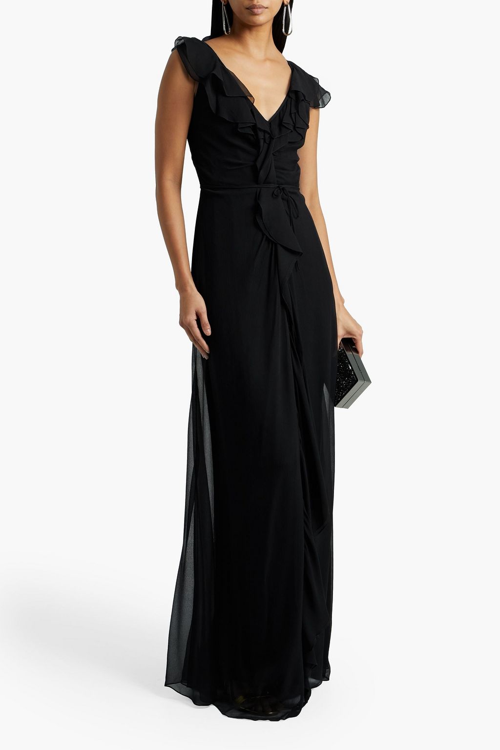 CAROLINA HERRERA Ruffled ruched silk-georgette gown
