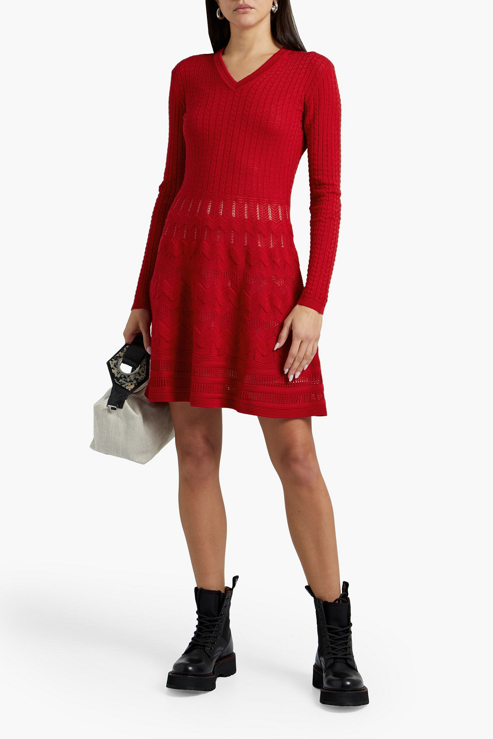M MISSONI CROCHET-KNIT WOOL-BLEND DRESS 3074457345628462126