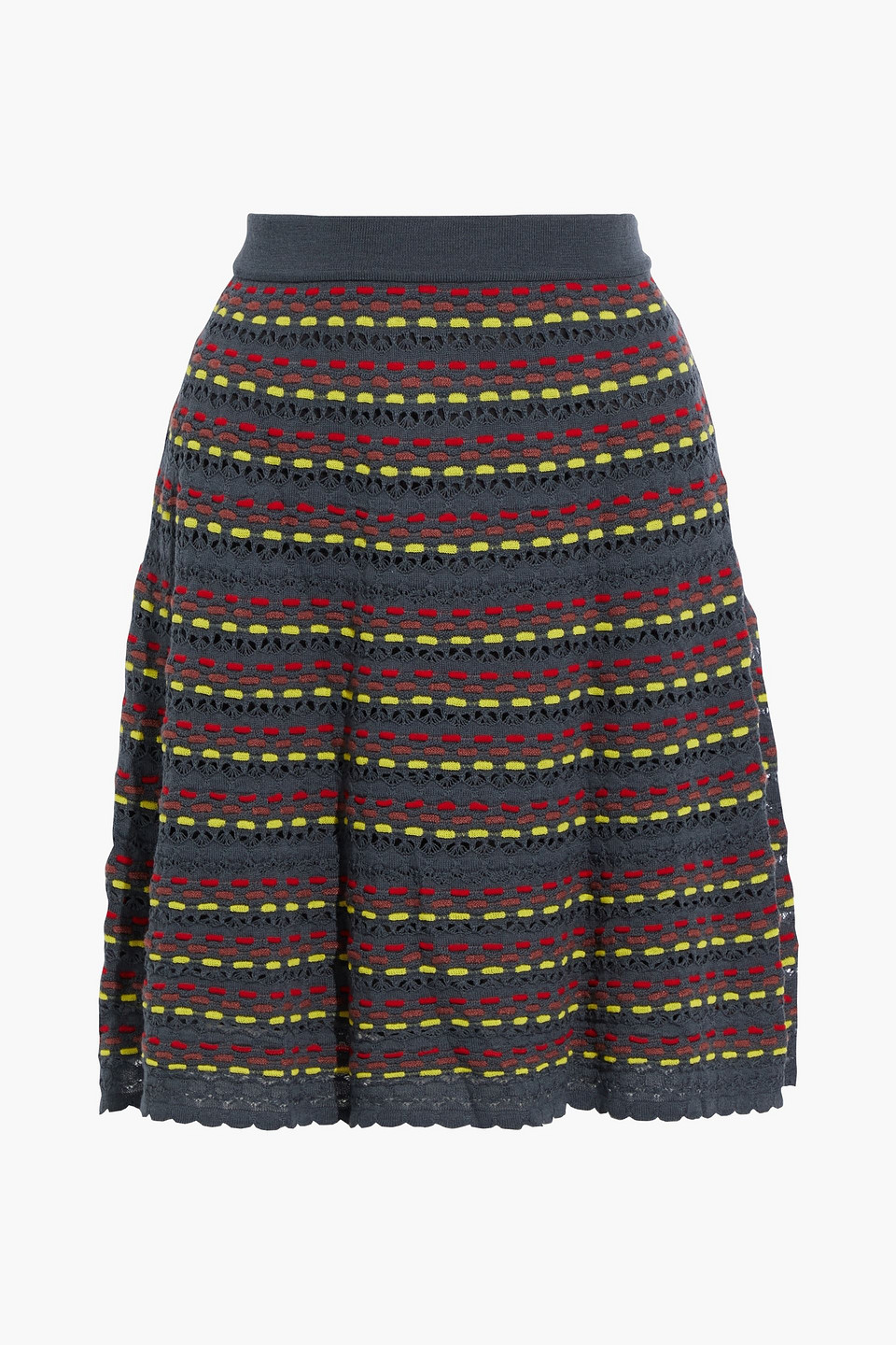 M Missoni Crochet-knit wool-blend mini skirt