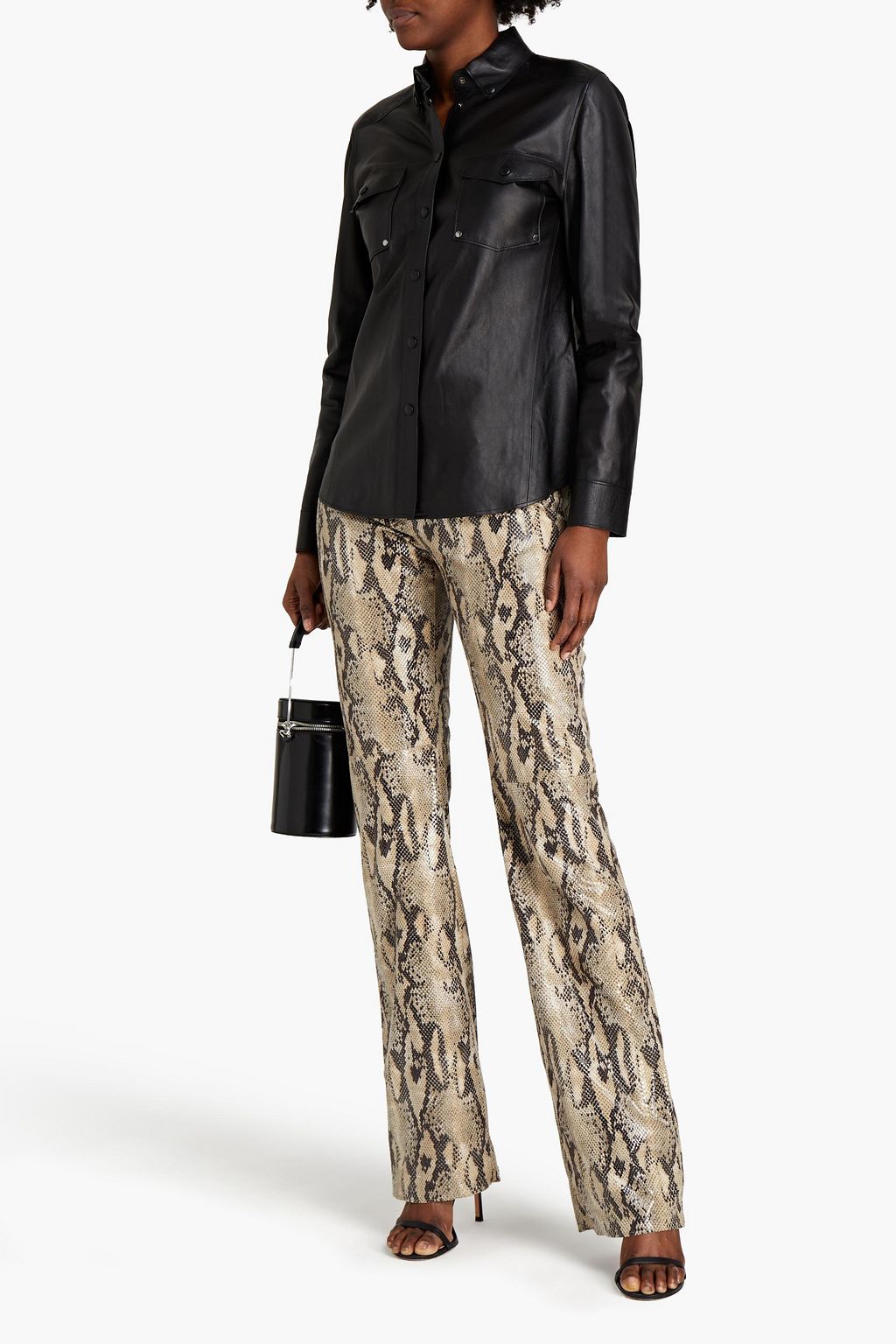 ROBERTO CAVALLI Fringed leather shirt