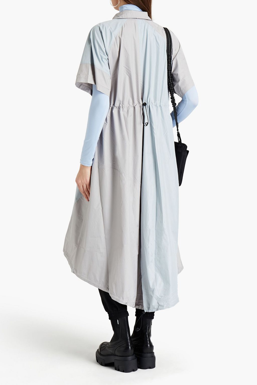MCQ ALEXANDER MCQUEEN Appliquéd gathered two-tone shell jacket