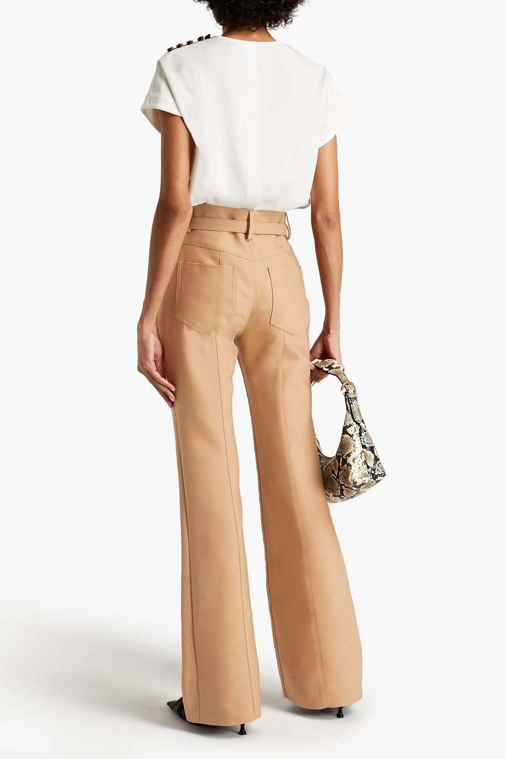 PROENZA SCHOULER Belted wool-blend flared pants