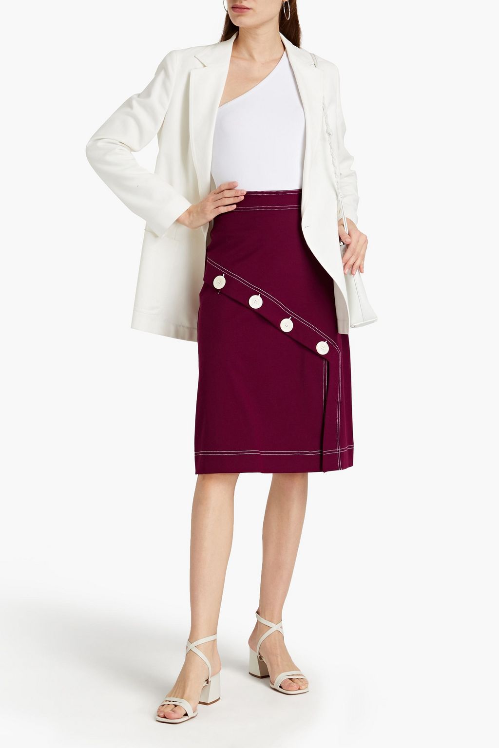 SEE BY CHLOÉ Button-embellished twill skirt