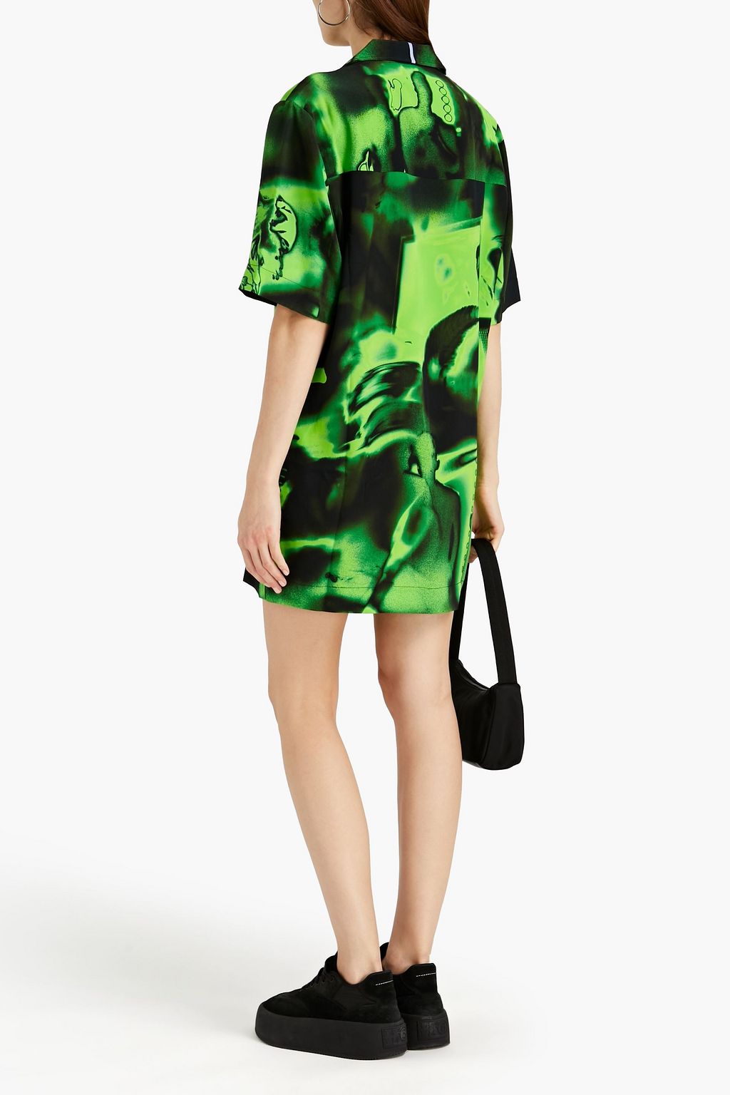 MCQ ALEXANDER MCQUEEN Appliquéd printed silk crepe de chine shirt