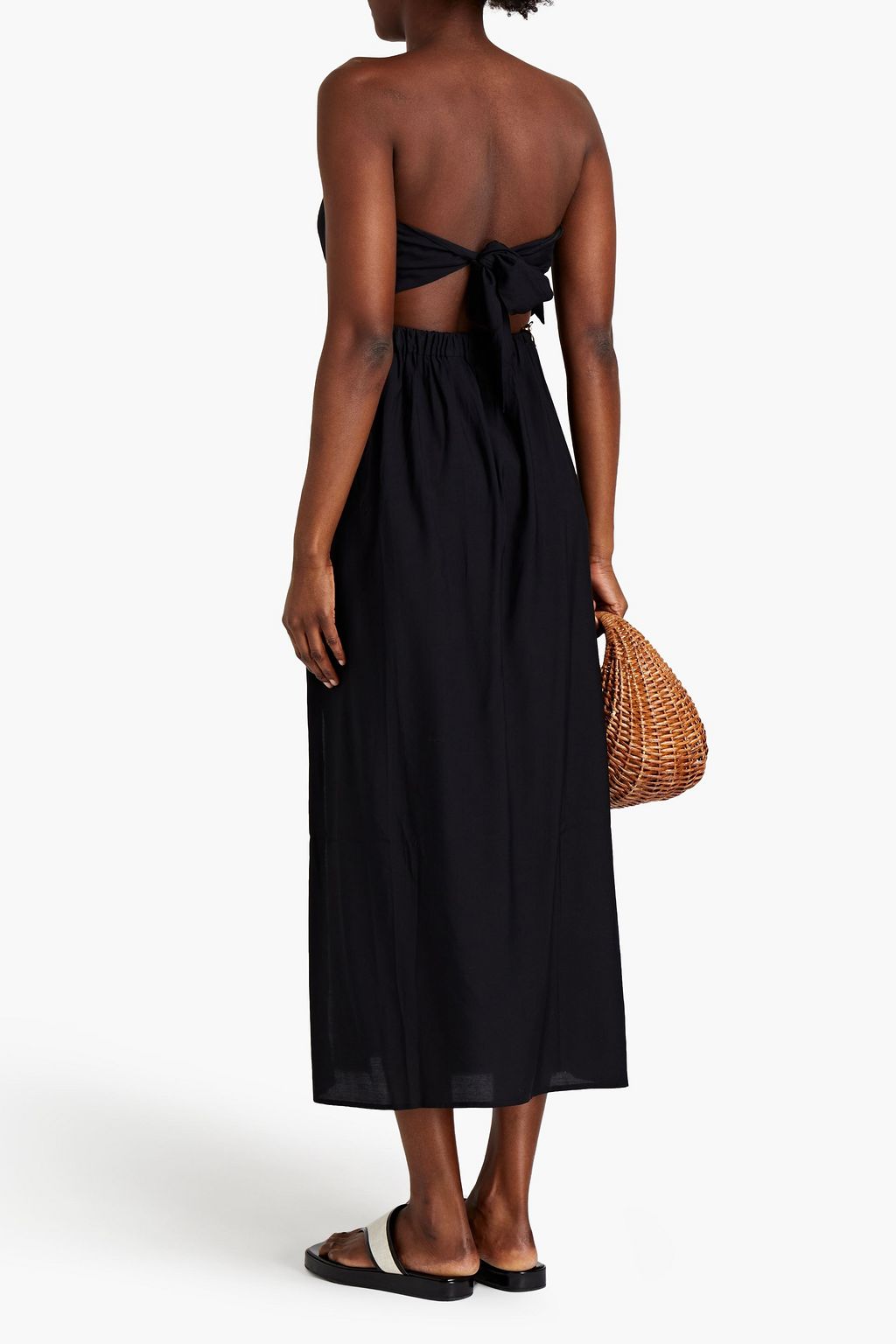JETS AUSTRALIA BY JESSIKA ALLEN Strapless cutout gathered voile midi dress