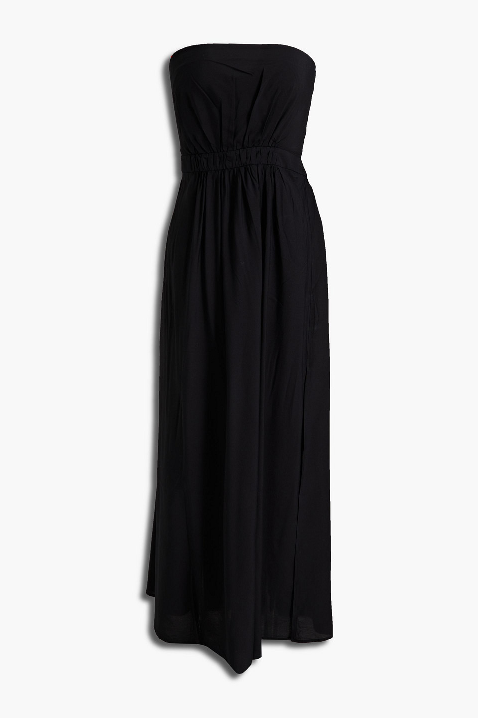 Jets Australia By Jessika Allen Woman Strapless Cutout Gathered Voile Midi Dress Black Size M