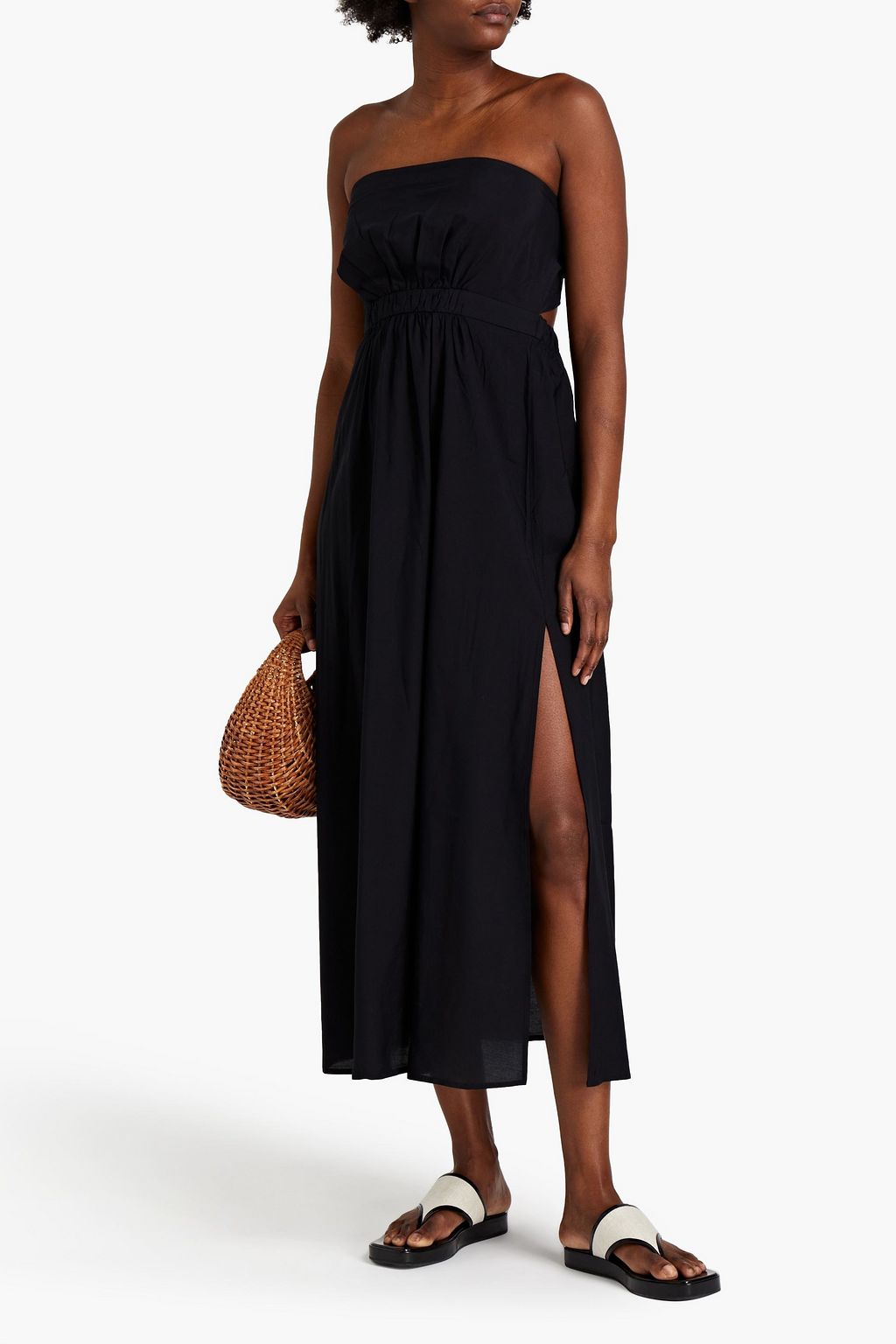 JETS AUSTRALIA BY JESSIKA ALLEN Strapless cutout gathered voile midi dress