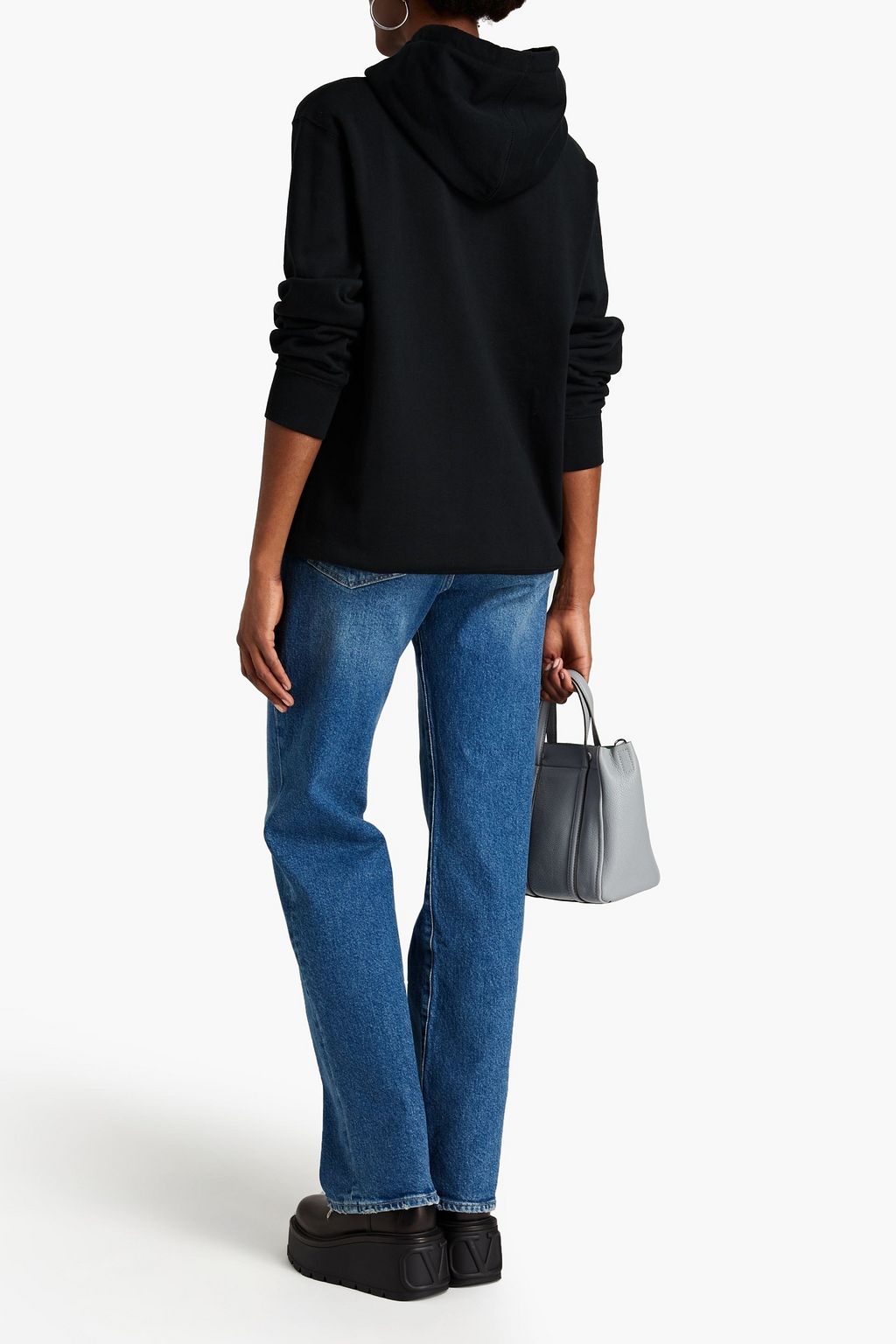 MARC JACOBS Crystal-embellished French cotton-terry hoodie