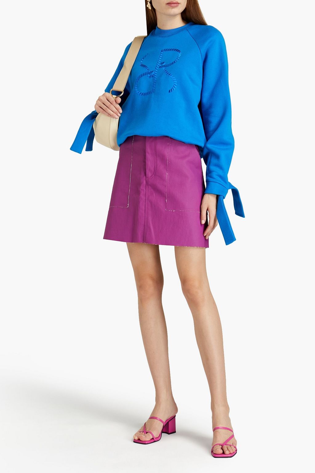 RODEBJER Christo coated tweed mini skirt
