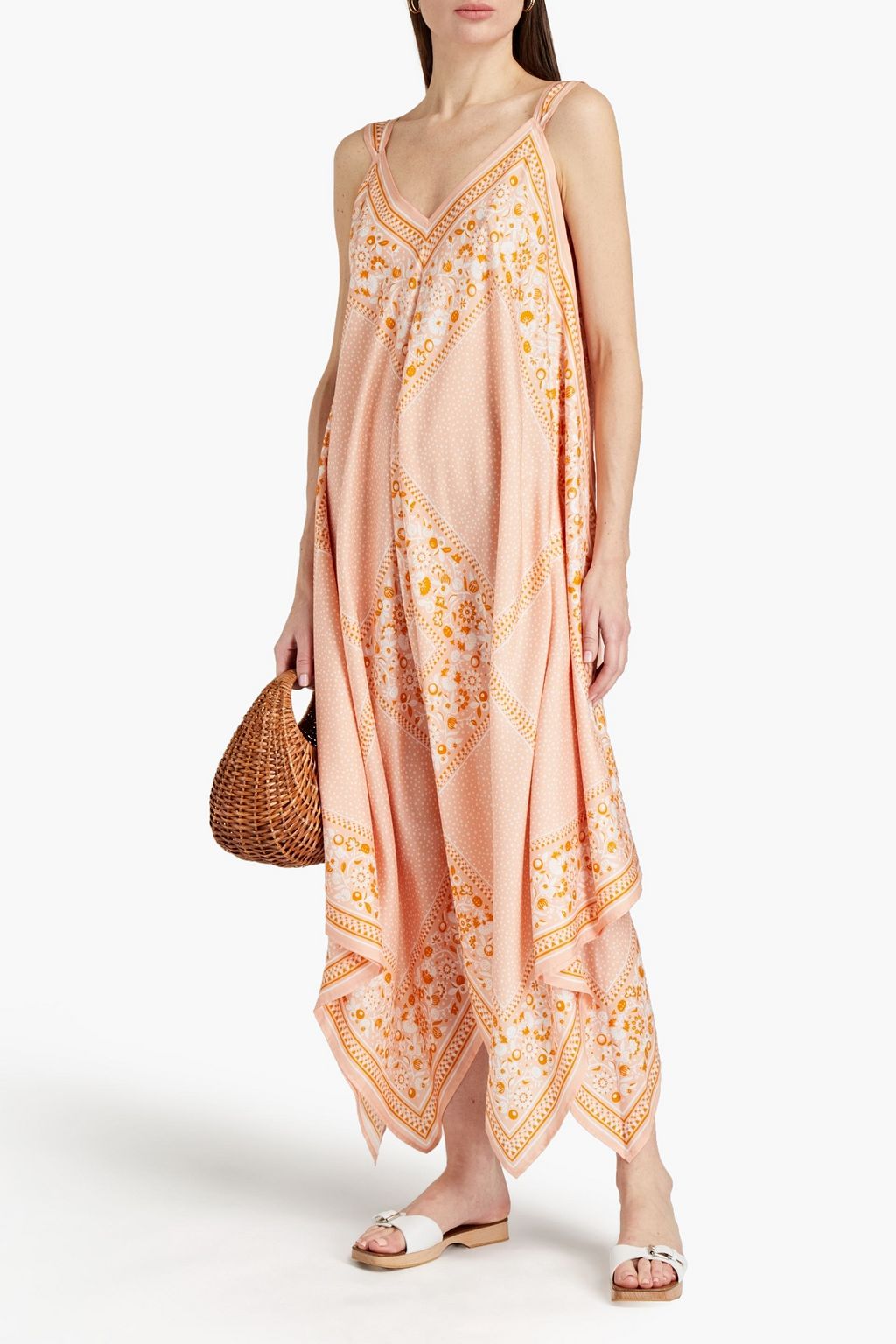 SEE BY CHLOÉ Asymmetric printed silk midi dress