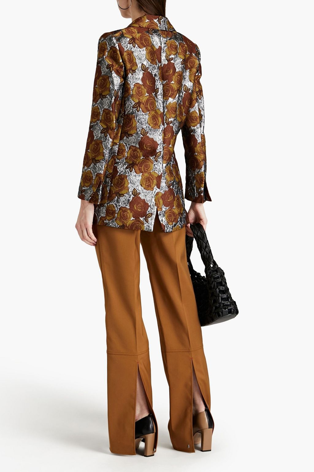RODEBJER Metallic floral-jacquard blazer