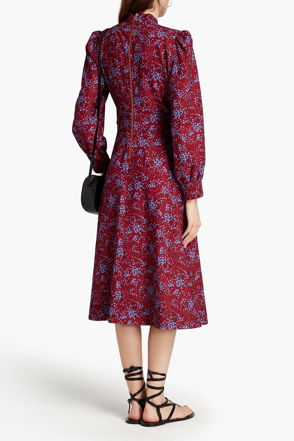 SEE BY CHLOÉ Pussy-bow floral-print crepe midi dress