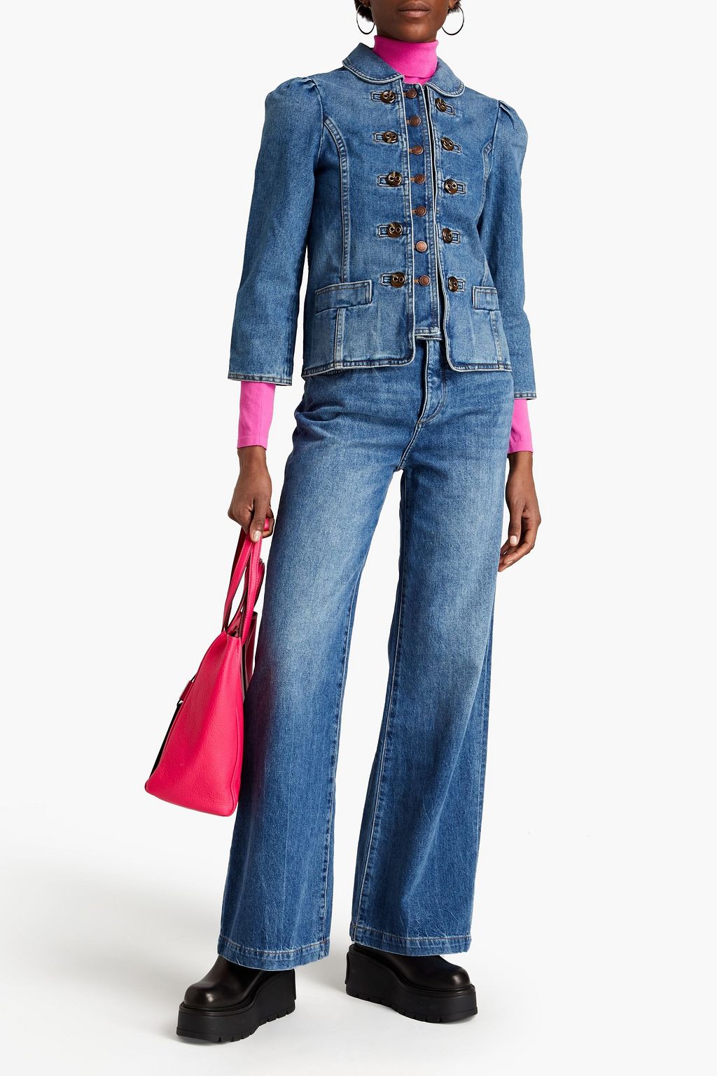 THE MARC JACOBS Button-embellished denim jacket