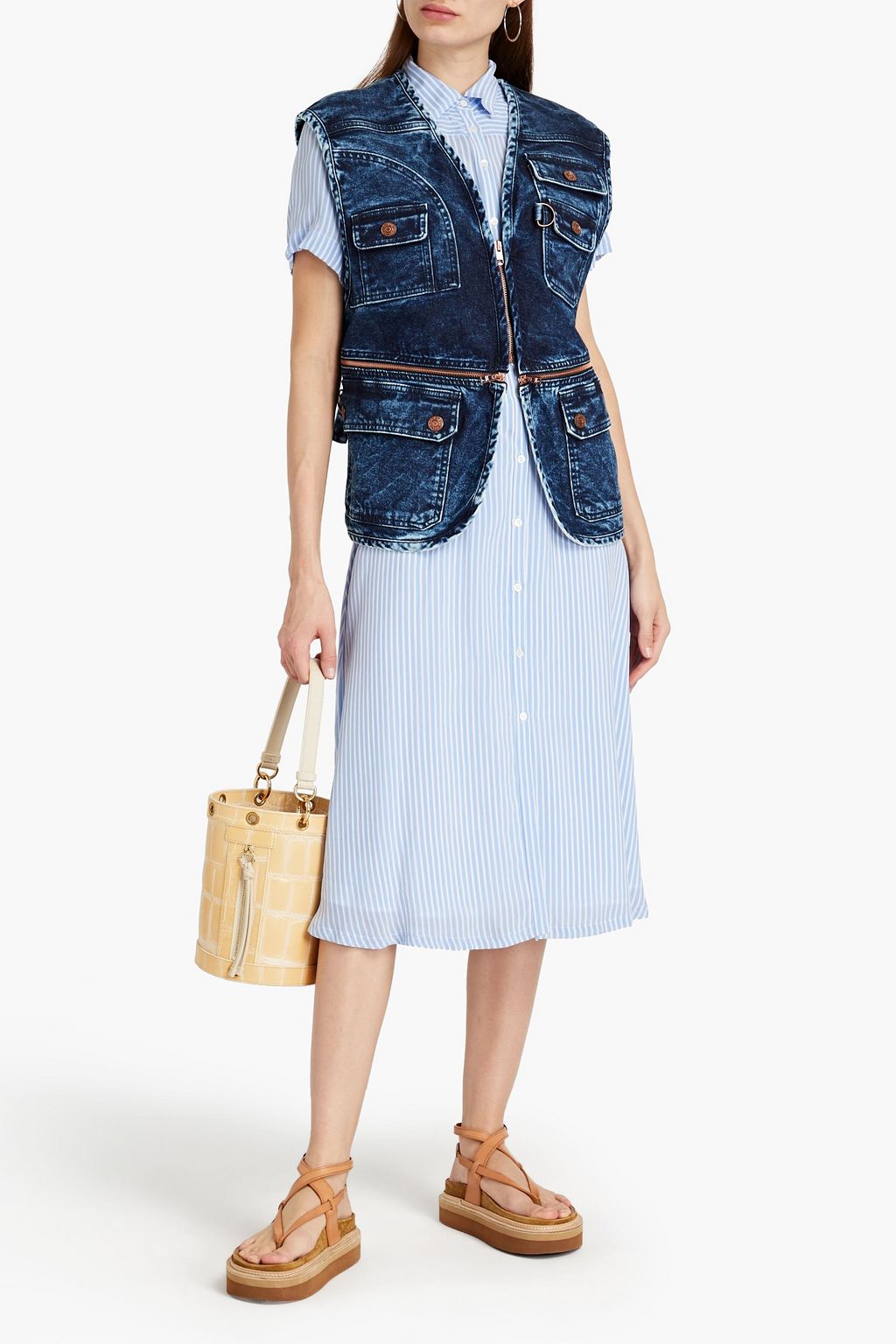 SEE BY CHLOÉ Zip-detailed denim vest