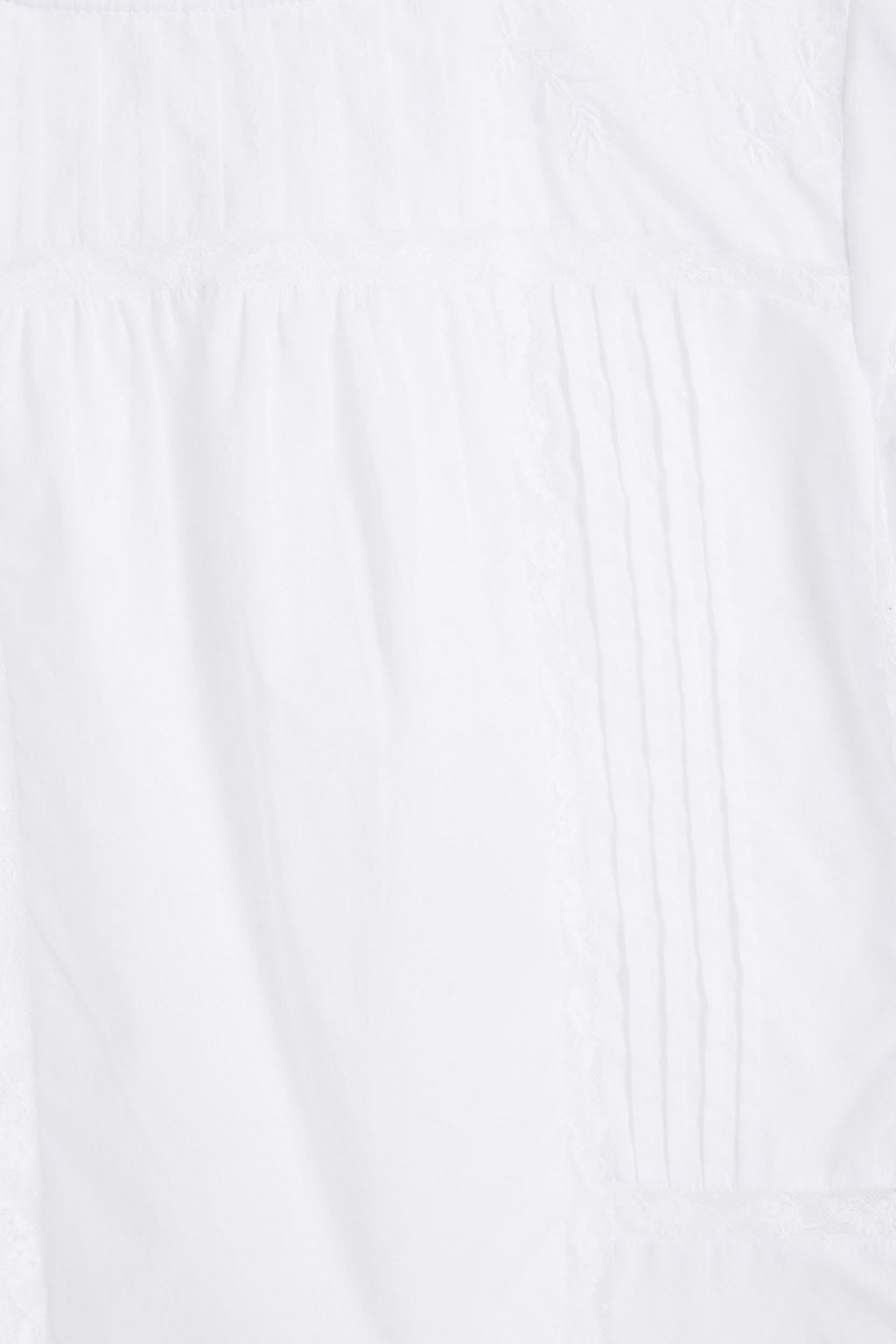 SEE BY CHLOÉ Pintucked lace-trimmed cotton-voile top